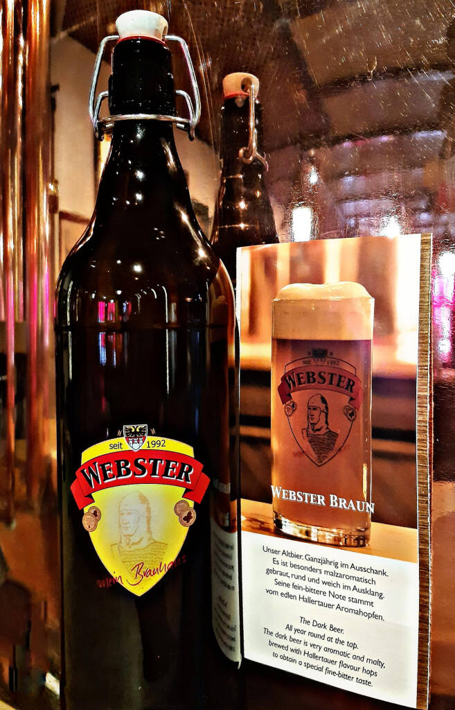 Webster Braun 1 Liter Bügelverschlussflasche (Verkaufspreis inklusive 6,10 € Flasche +3,90 € Füllung)